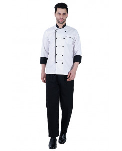 Chef coat Deluxe White- Black Collar